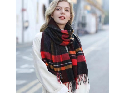 2024 Wholesale Fashion Design Low Price shawl Plain Thick Women Wool Blend Scarf for Winter
