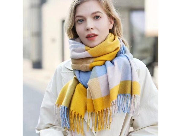 100% Real Wool shawl Plain Thick Women Wool Blend Scarf for Winter