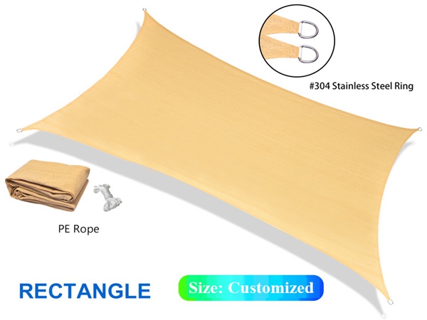 Custom/Wholesale Low Price pure color rectangle shade sail for outdoor
