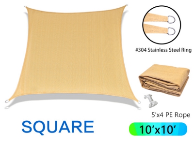 Chinese Supplier Wholesale Square sun shade sail for garden 